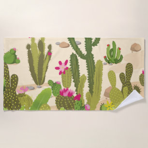 Serviette De Plage Variété de cactus
