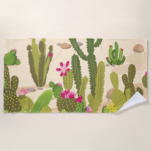 Serviette De Plage Variété de cactus (Devant)