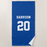 Varsity sports bleu blanc nom personnalisé