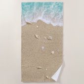 Serviette De Plage Vaves de plage Turquoise (Devant)