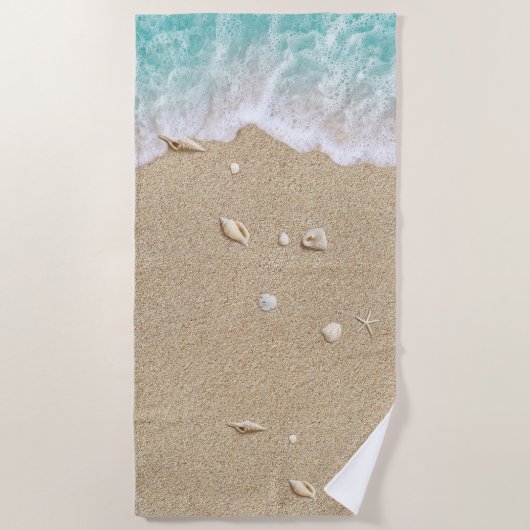 Serviette De Plage Vaves de plage Turquoise (Devant)