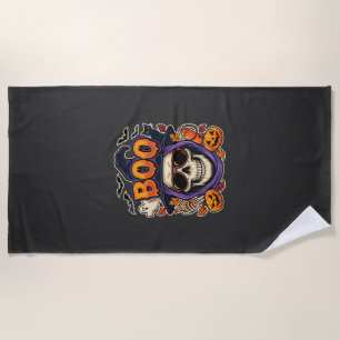 Serviette De Plage Vecteur de lunettes de soleil crâne Boo Halloween