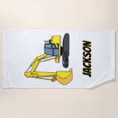 Serviette De Plage Véhicule de construction d'excavateur personnalisé (Devant)