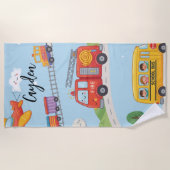 Serviette De Plage Véhicules à thème Zoom & Roll (Devant)