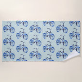 Serviette De Plage Vélo bleu (Devant)