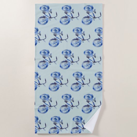 Serviette De Plage Vélo bleu (Devant)