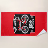 Serviette De Plage Vélo de randonnée à vélo (Devant)