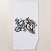 Serviette De Plage Vélo d'équitation Sloth (Devant)