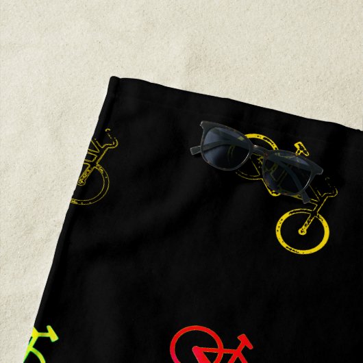 Serviette De Plage Vélos colorés (En situation)