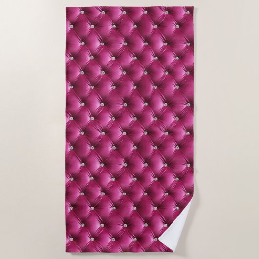 Serviette De Plage Velours Luxe Glam Rose (Devant)
