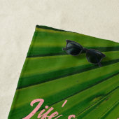 Serviette de plage Ventilateur Palmetto de scie (En situation)