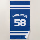 Serviette De Plage Ventilateur sportif Red Custom Name & Number (Devant)