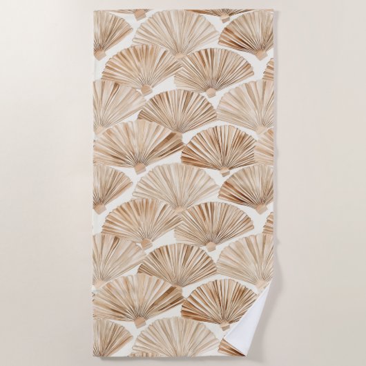 Serviette De Plage Ventilateurs de la plage de sable crème (Devant)