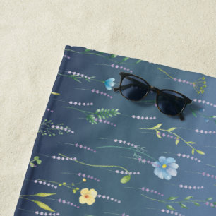Serviette De Plage Verdure Aquarelle Rustique Fleur fleurie botanique