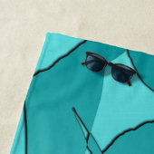 Serviette De Plage Verre Cassé Sarcelle (En situation)