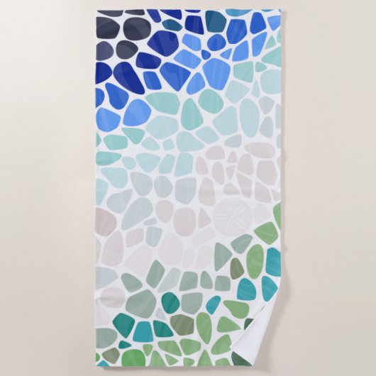 Serviette De Plage Verre de mer coloré (Devant)