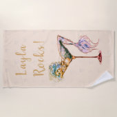 Serviette De Plage Verre de sirène à chair pâle (Devant)