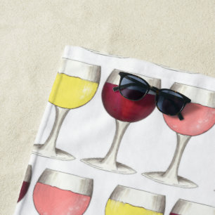 Serviette De Plage Verre Rouge Blanc Rosé Verres Vin Vin Louveur de v