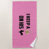 Serviette De Plage Verrouillé dans la chasteté (Devant)