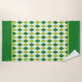 Serviette De Plage Vert Argyle (Devant)