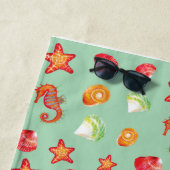 Serviette De Plage Vert de mer de plage d'hippocampe (En situation)