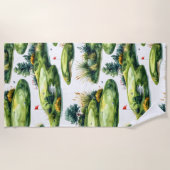 Serviette De Plage Vert de putting de golf (Devant)