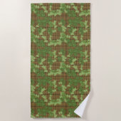 Serviette De Plage Vert Ivy Gold Brown Plaid (Devant)