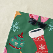 Serviette De Plage Vert Noël mignon (En situation)