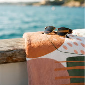 Serviette De Plage Vert sauge terracotta moderne boho abstrait