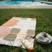 Serviette De Plage Vert sauge terracotta moderne boho abstrait