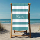 Serviette De Plage Vert Turquoise moderne rayé