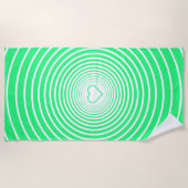 Serviette de plage verte au coeur - Choisissez les (Devant)