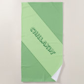 Serviette de plage verte du cool Chillaxin (Devant)