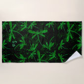 Serviette de plage verte Flit Neon (Devant)