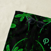 Serviette de plage verte Flit Neon (En situation)