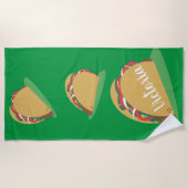 Serviette de plage verte flottante nom Taco (Devant)