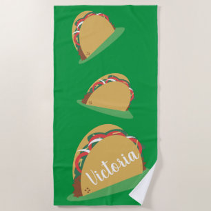Serviette de plage verte flottante nom Taco