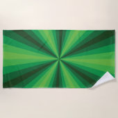 Serviette de plage verte illusion d'optique (Devant)