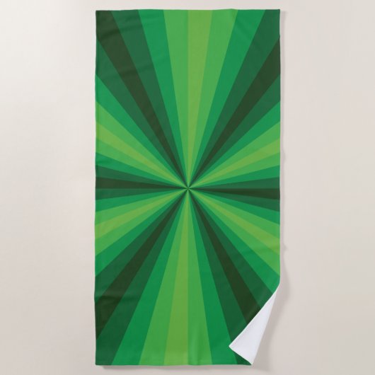 Serviette de plage verte illusion d'optique (Devant)