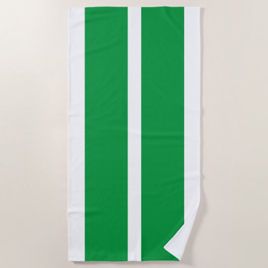 Serviette De Plage Vertes Et Blancs (Devant)