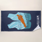 Serviette De Plage Veste de ski nautique Graphique Personnalisé (Devant)