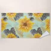 Serviette De Plage Vibe de tournesol (Devant)