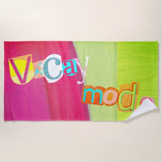 Serviette De Plage Vibe de vacances chaud et vibrant (Devant)