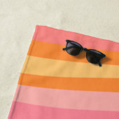 Serviette De Plage Vibe rétro Abstrait Swirl 60s les années 70 rose e (En situation)