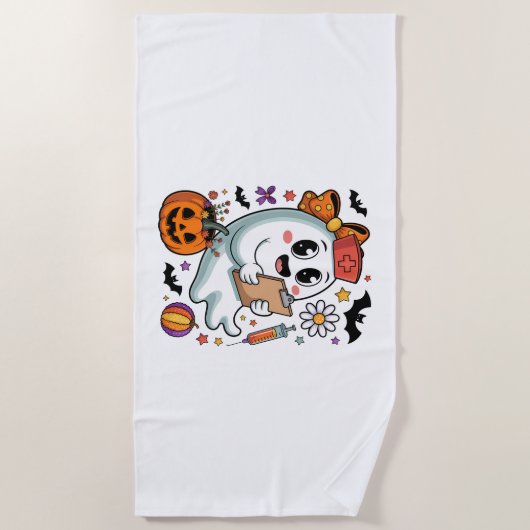Serviette De Plage Vibes Automne Infirmière fantôme Automne (Devant)