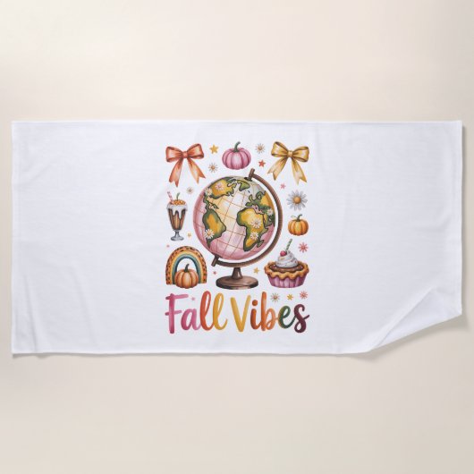 Serviette De Plage Vibes d'automne (Devant)