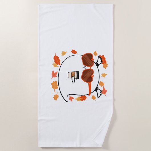 Serviette De Plage Vibes D'Automne Cute Ghost Classic T-Shirt (Devant)