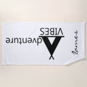Serviette De Plage Vibes d'aventure Good Vibes Typographie Logo de ca (Devant)