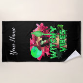 Serviette De Plage Vibes de cuisine d'Halloween (Devant)