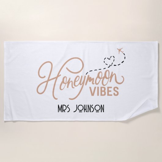Serviette De Plage Vibes de lune de miel Cadeau Mariage (Devant)